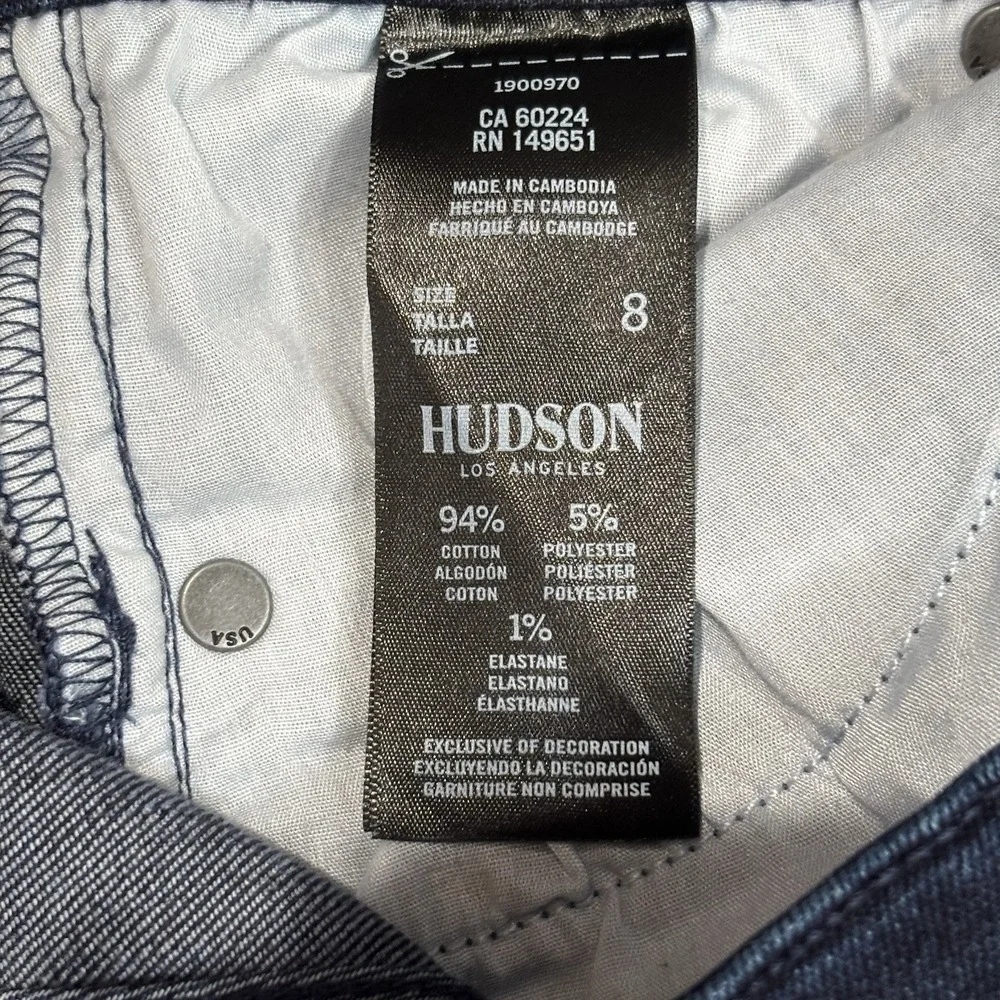 Hudson Jeans Straight Leg Mid Rise Denim Dark Wash Stretch‎ Womens Size 8/30x29